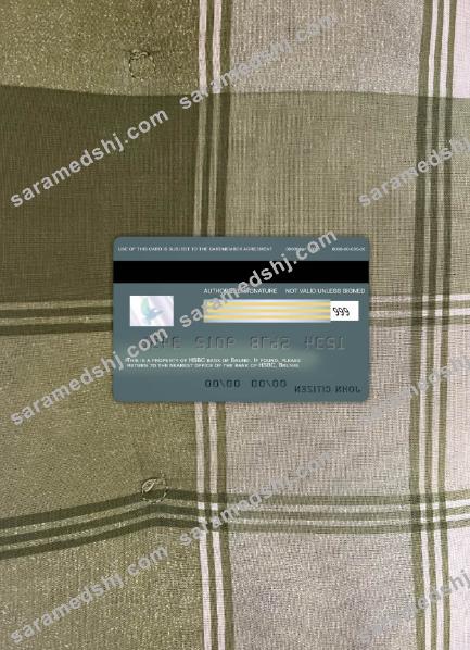 Brunei HSBC bank visa card photolook back